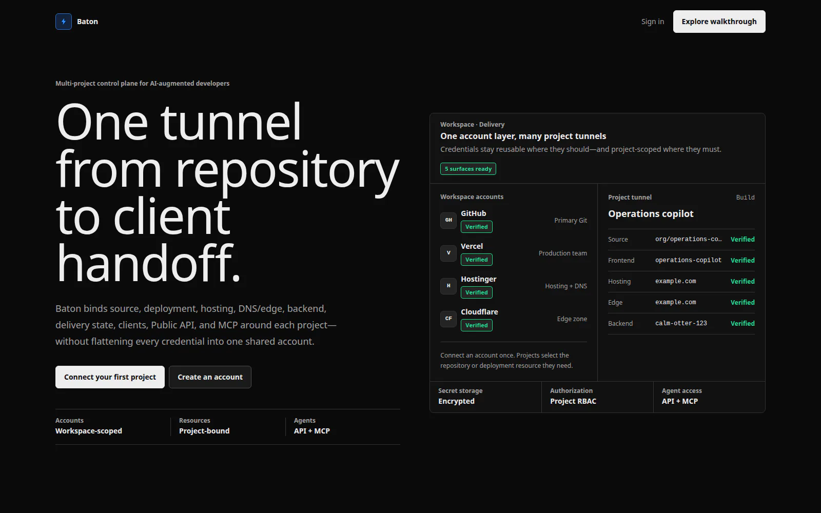 Baton product preview from the published project inventory