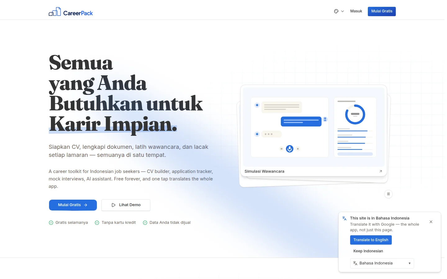 CareerPack product preview from the published project inventory